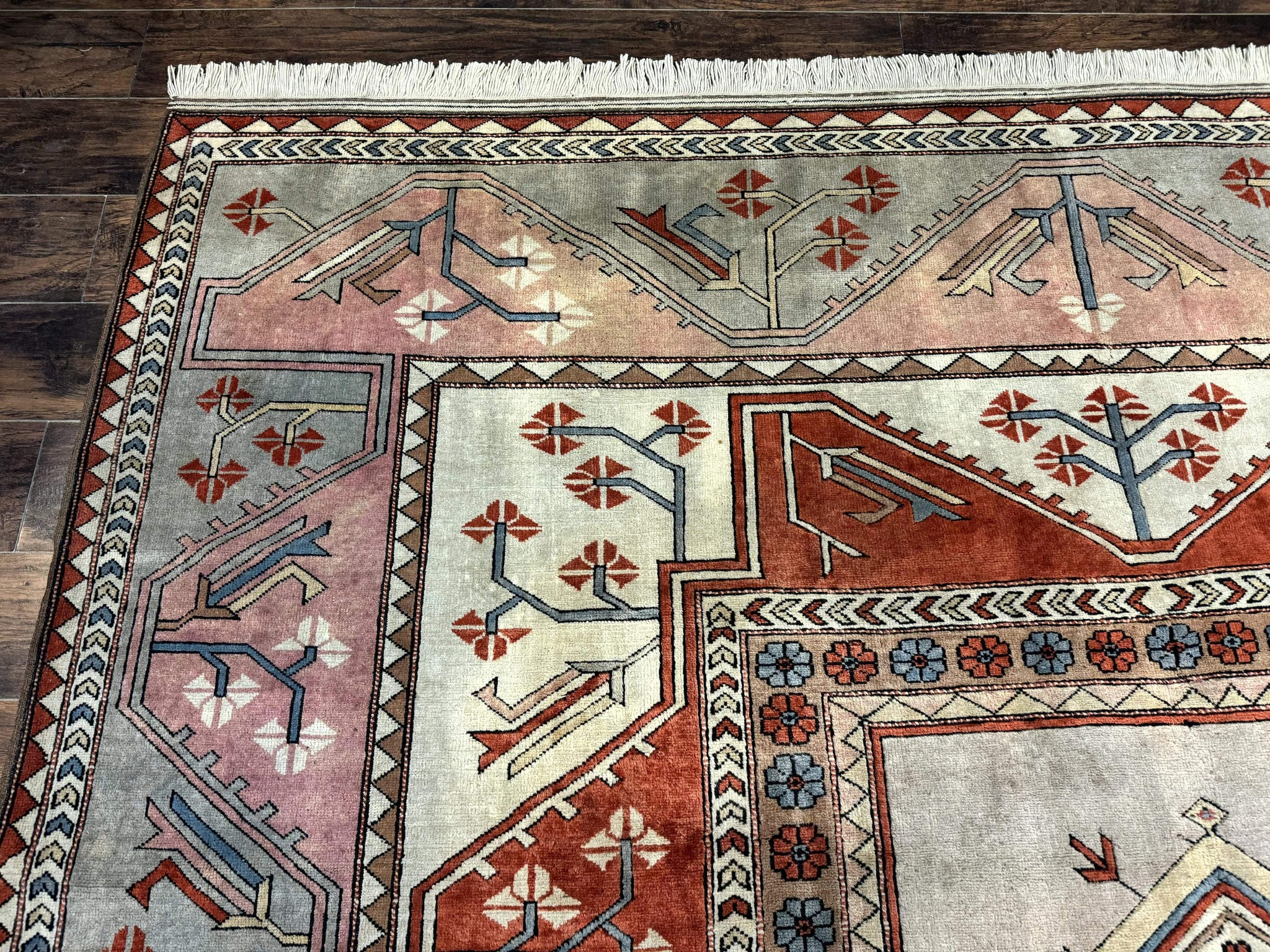 Large Turkish Milas Rug 10x13, Gray, Vintage, Wool on Wool by Jewel Rugs