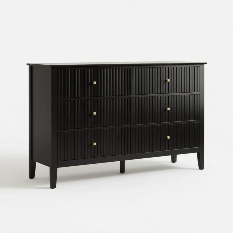 Modern 6 Drawer Fluted Dresser by HouseOfZazla
