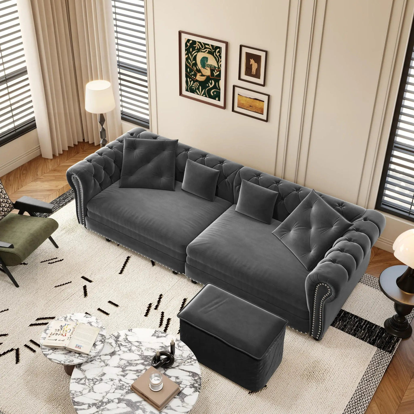 3 In 1 Convertible Sleeper Sofa Bed With Movable Ottoman by HouseOfZazla