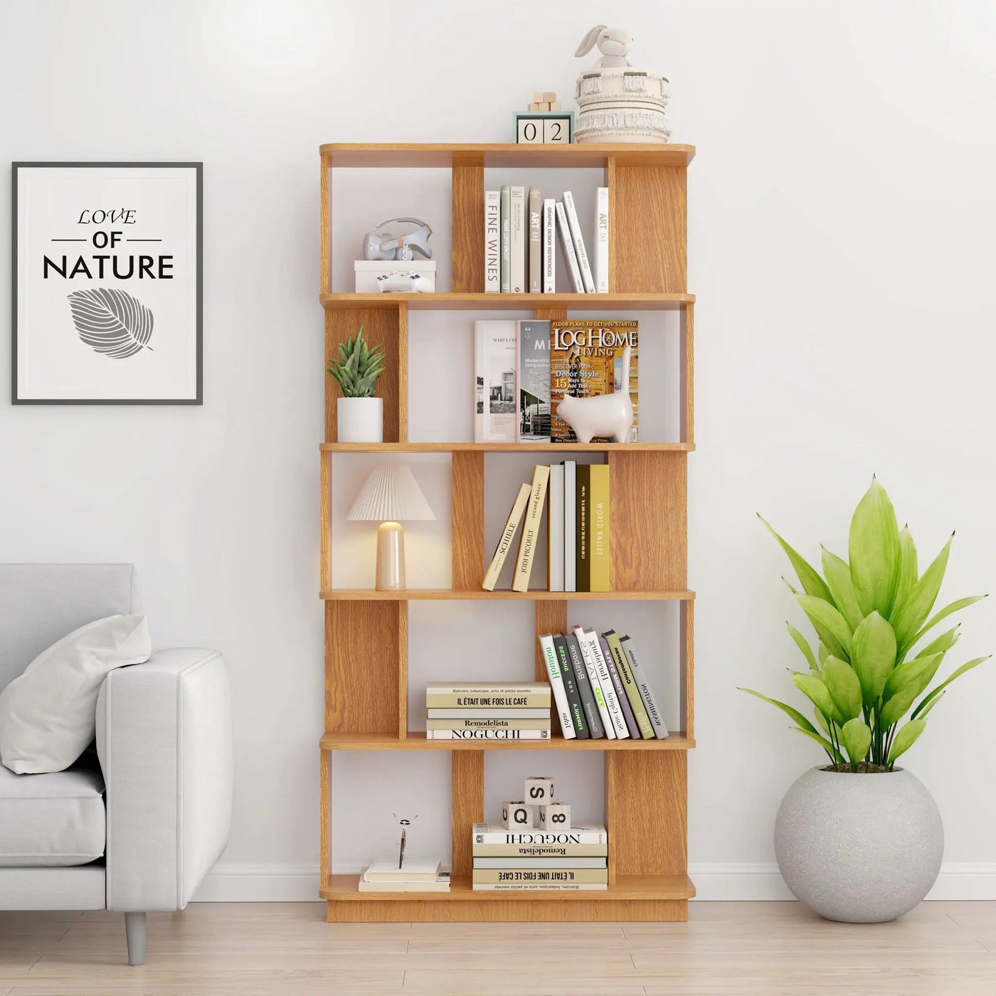 Modern 5 Tier Open Storage Bookcase by HouseOfZazla