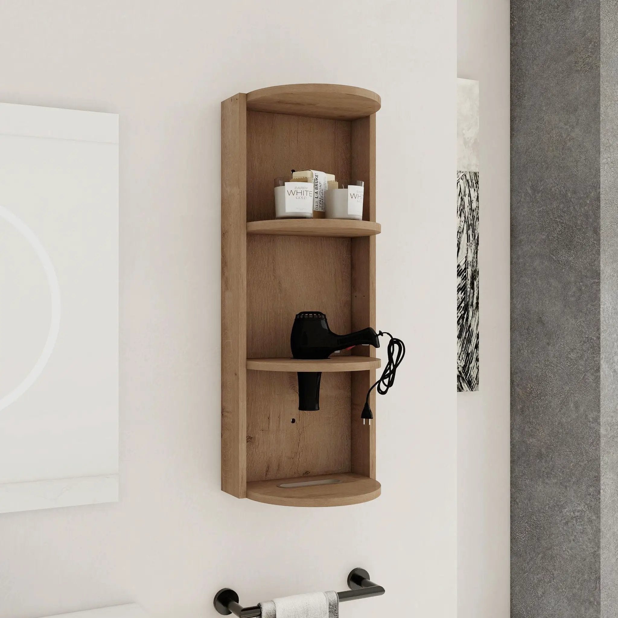 Bathroom Wall Mounted Storage Rack With Floating Design by HouseOfZazla