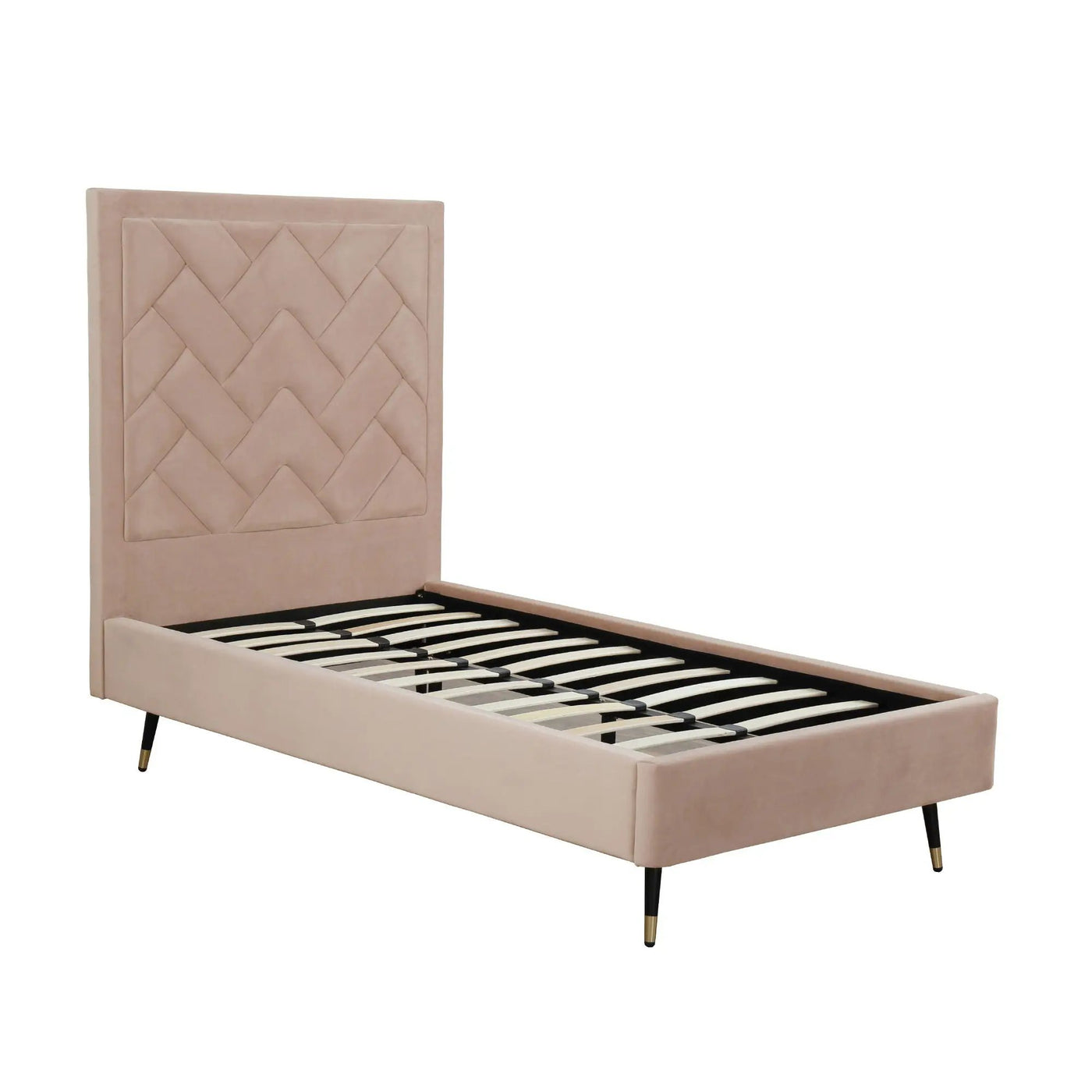 Crosby - Bed With Upholstered Headboard And Slats by HouseOfZazla