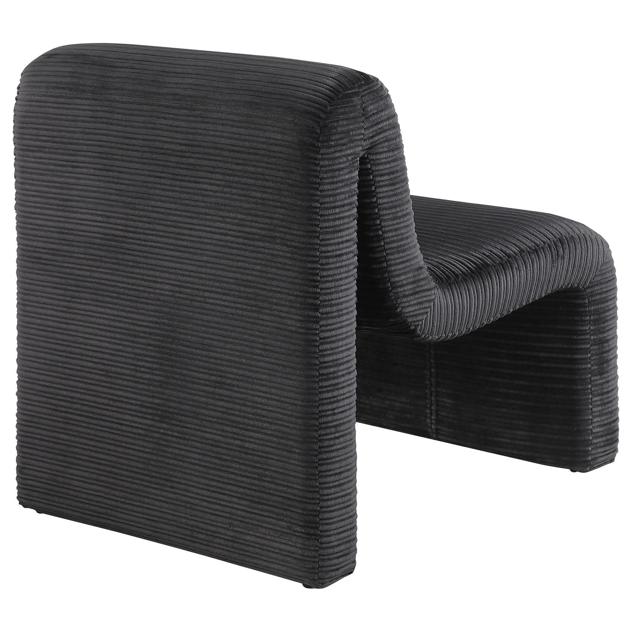 Drayton Upholstered Curved Armless Accent Chair Black by Unique Piece Furniture