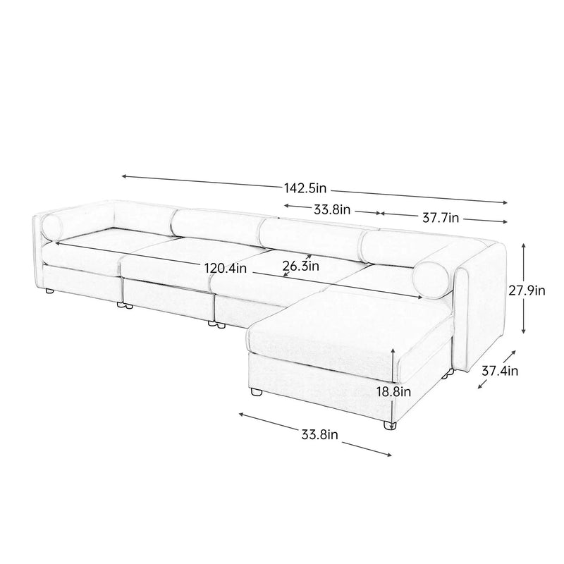 Contemporary Elegant Sofa With Storage And Ottoman by HouseOfZazla
