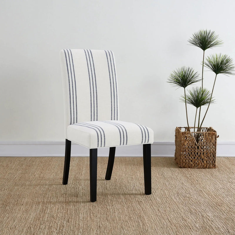 Draper - Upholstered Dining Chair (Set of 2) With Vertical Stripes - Beige by HouseOfZazla