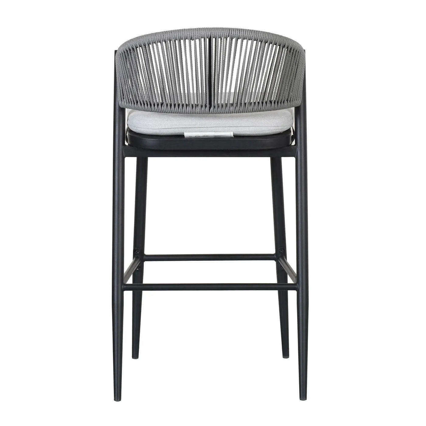 Outdoor Bar Height Metal Frame Counter Stools with Scallop-Shaped Backrest & Water-Resistant Cushions by HouseOfZazla