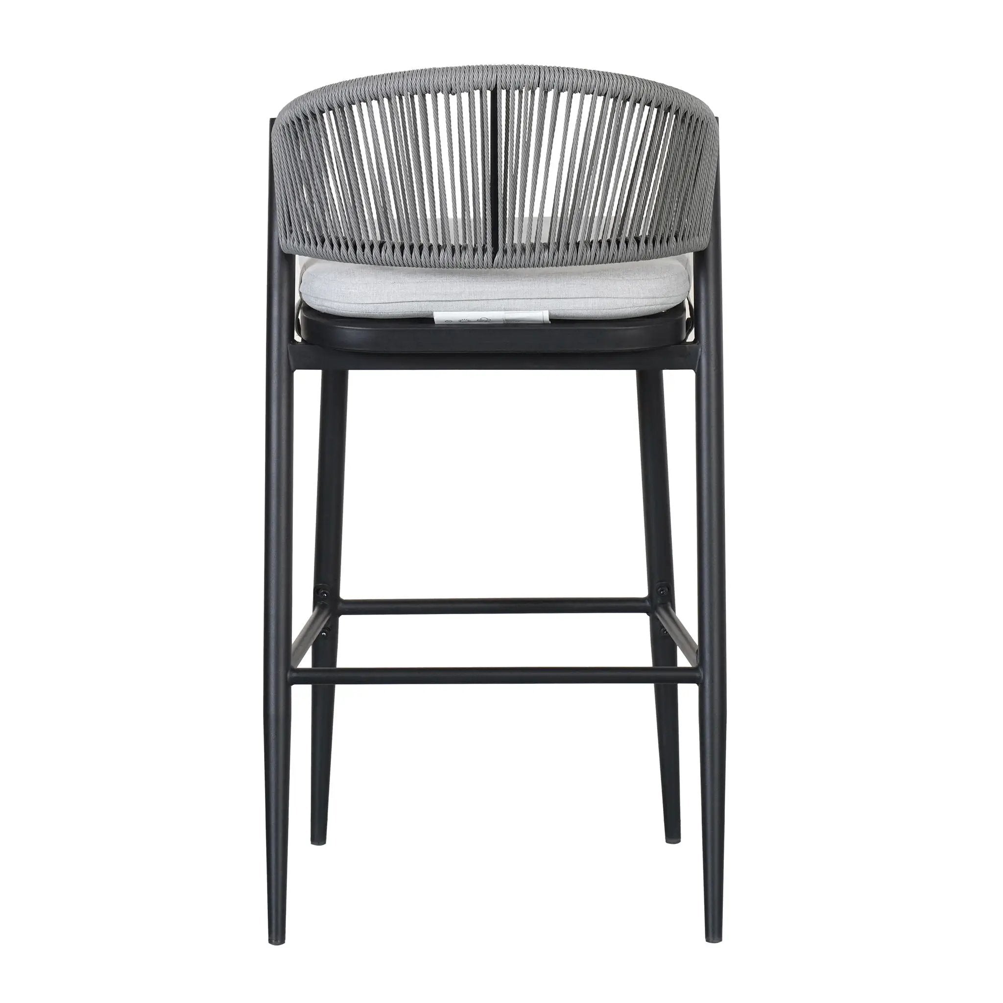 Outdoor Bar Height Metal Frame Counter Stools with Scallop-Shaped Backrest & Water-Resistant Cushions by HouseOfZazla