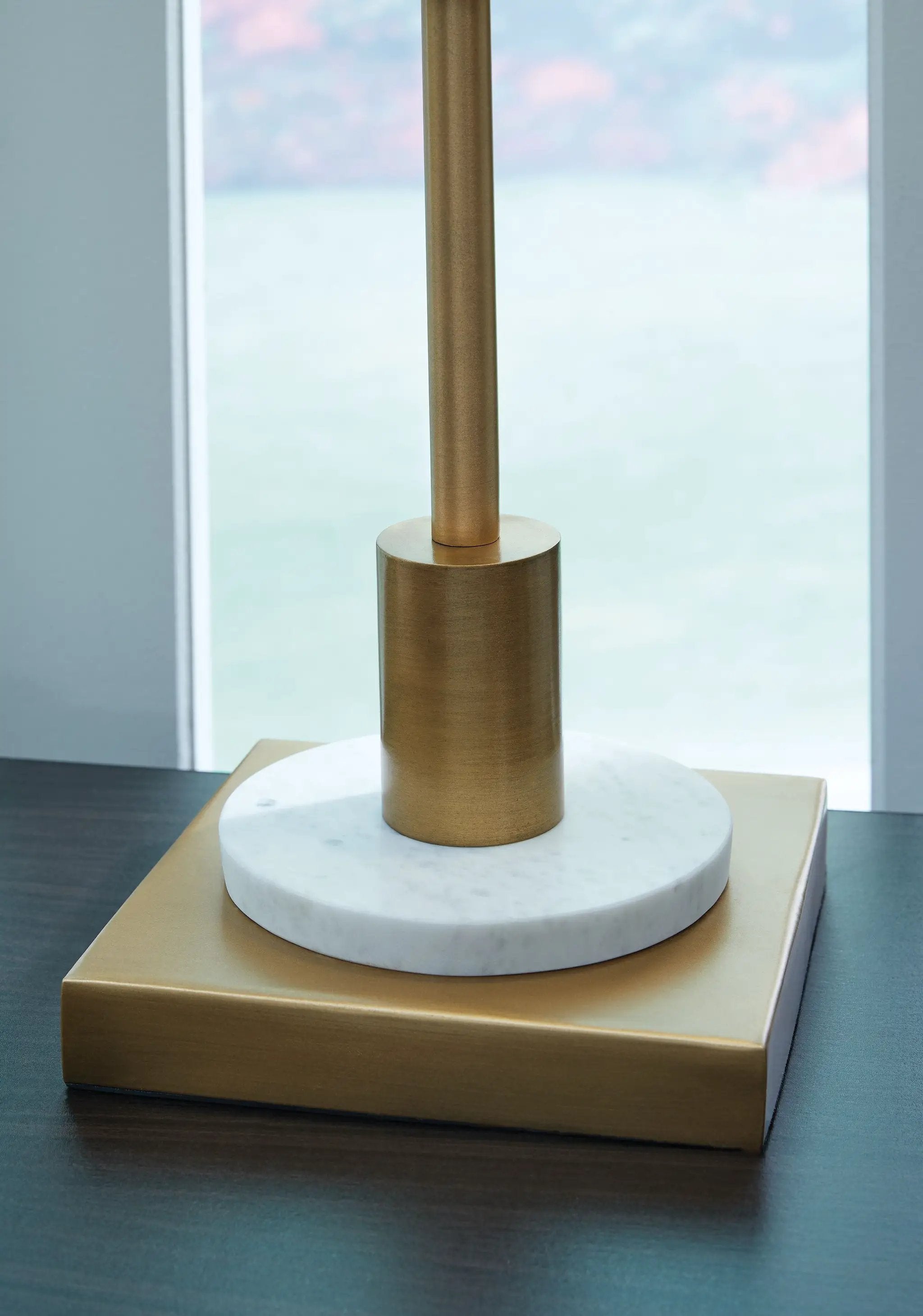 Fritzburn - Metal Table Lamp - Gold Finish / White by Unique Piece Furniture