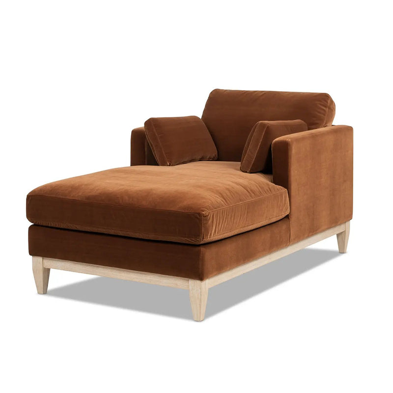 Knox 65" Modern Farmhouse Chaise Lounge Chair, Burnt by HouseOfZazla