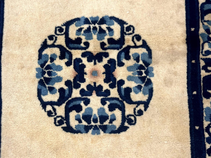 Chinese Peking Rug 2x3, Small Wool Chinese Carpet, Art Deco Rug by Jewel Rugs