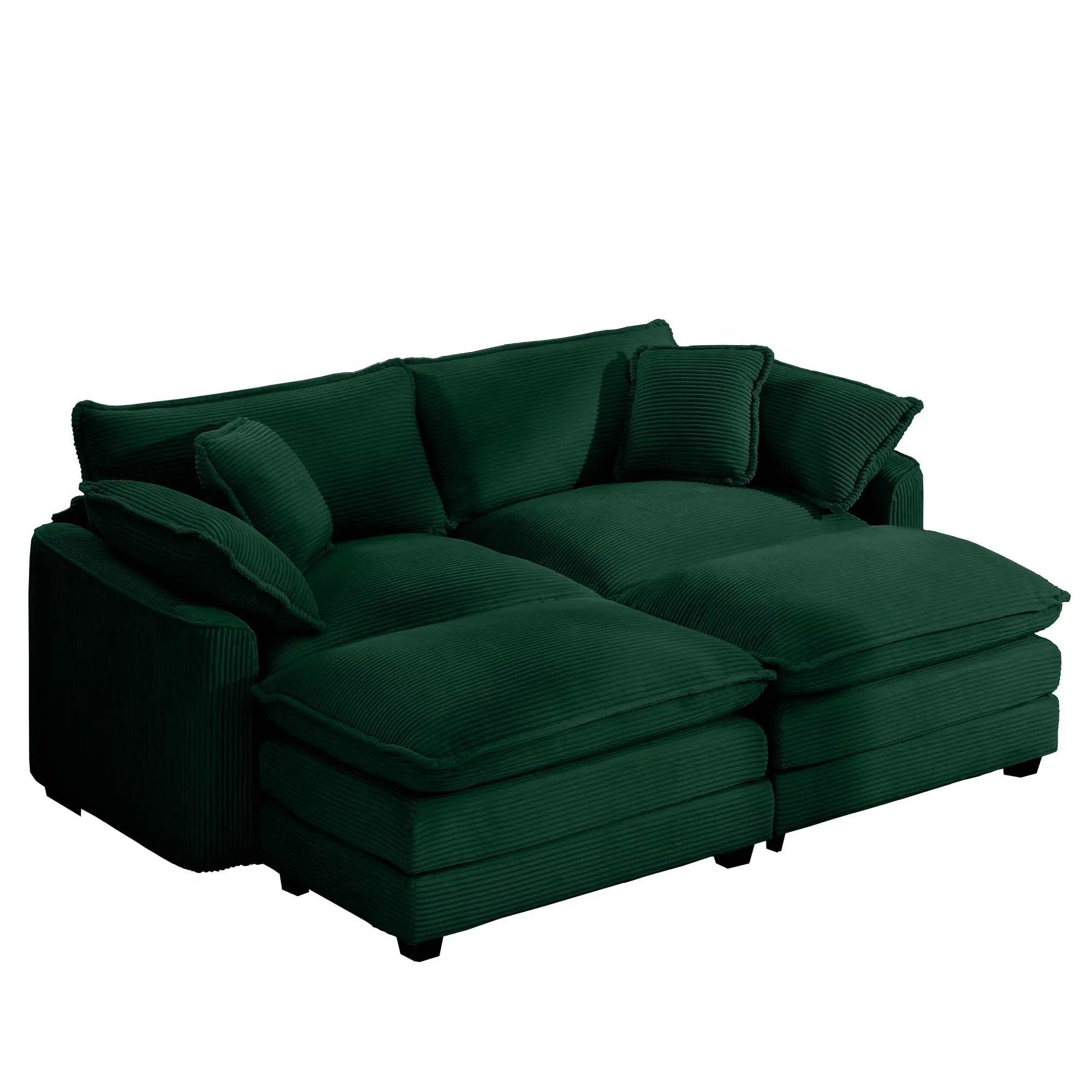 Modern Oversized Modular Cushion Sofa With Ottoman, Low Back, Deep Seating Sofa Set by HouseOfZazla
