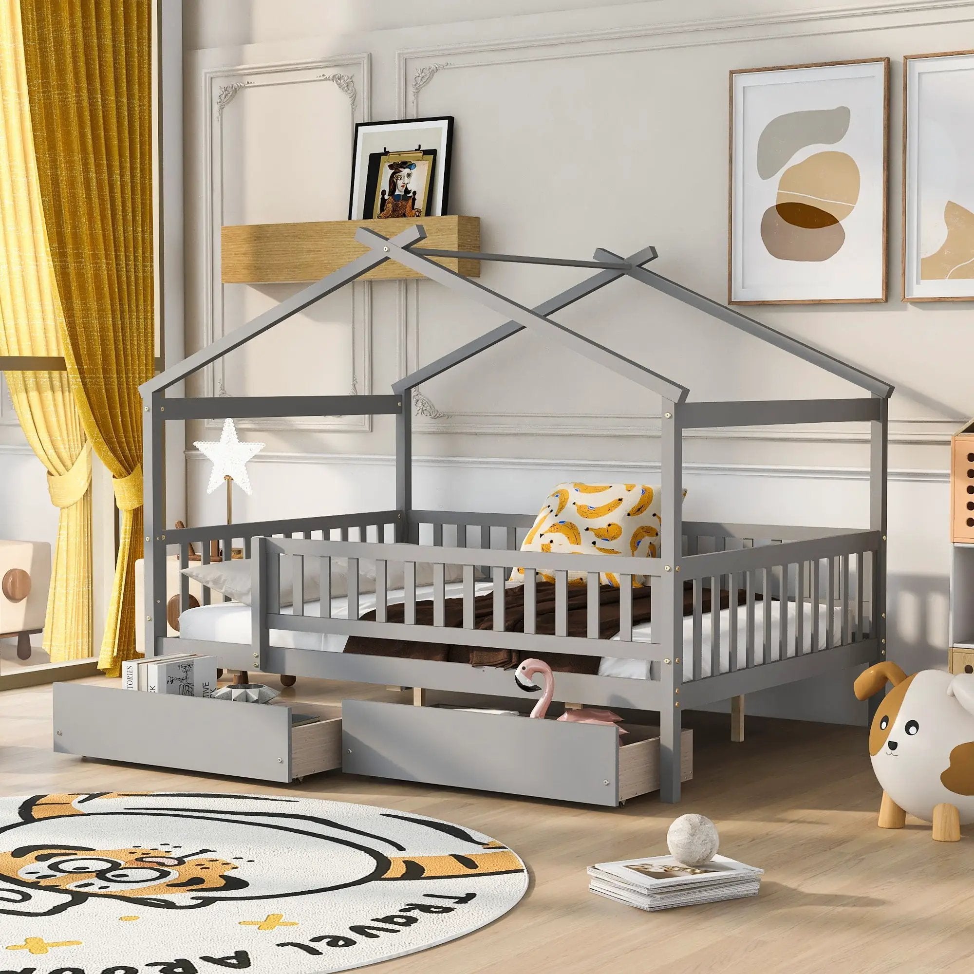 House Bed With 2 Drawers by Unique Piece Furniture