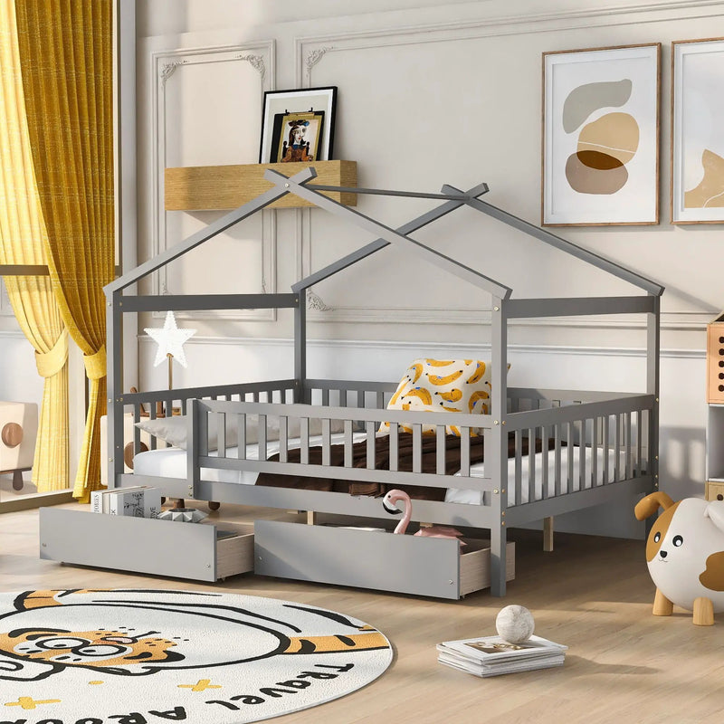 House Bed With 2 Drawers by Unique Piece Furniture