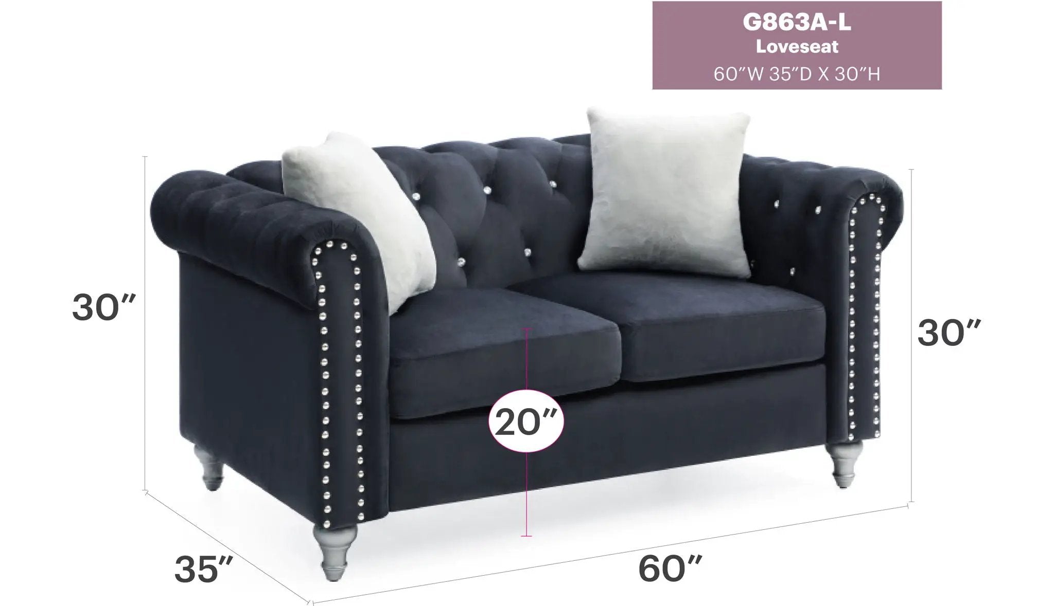 Stylish Contemporary Loveseat by Unique Piece Furniture