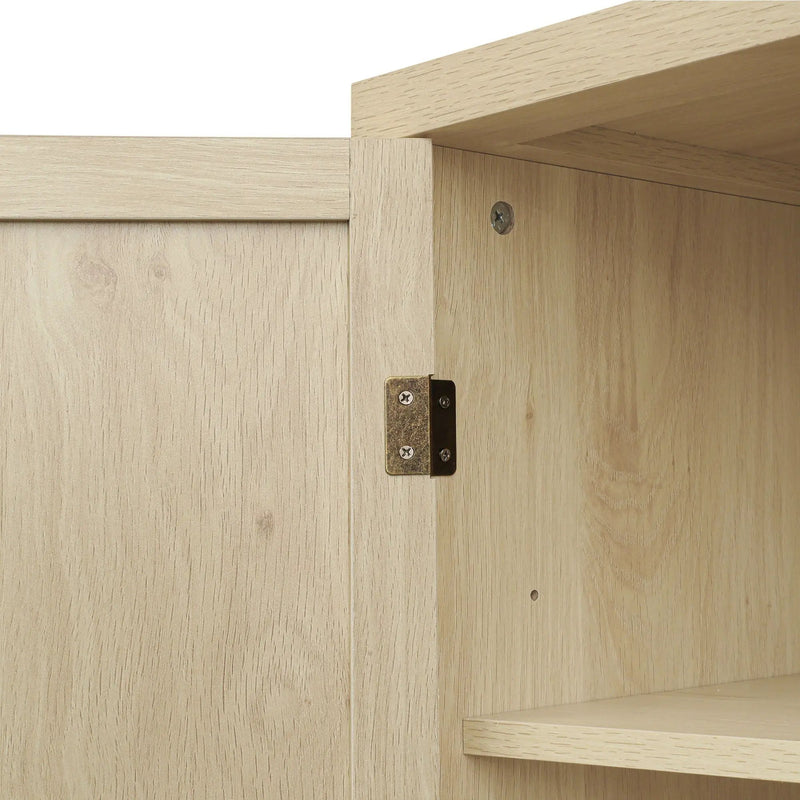 4 Door Storage Cabinet With 1 Drawer And 4 Adjustable Inner Shelves - Natural by HouseOfZazla