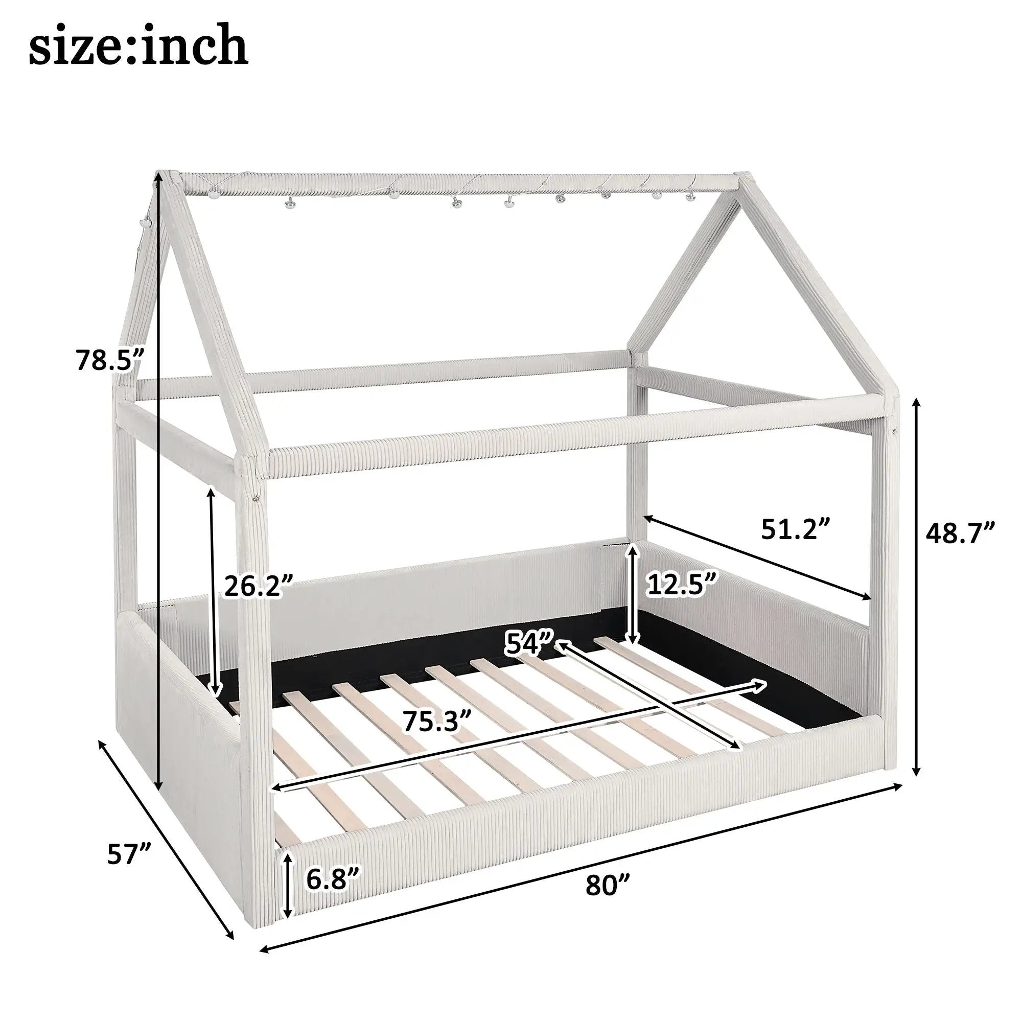 Upholstered House Style Daybed With LED Light Strips by HouseOfZazla