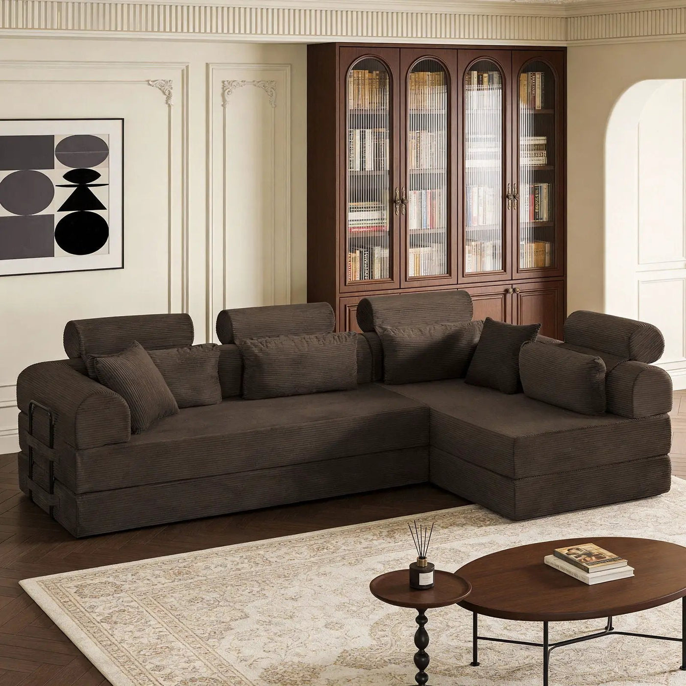 Modern L-Shape Modular Sectional Sofa, Compressed Design by HouseOfZazla