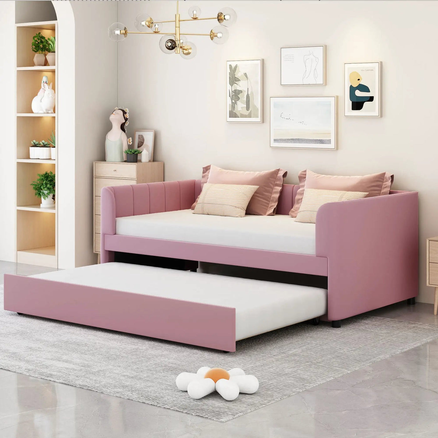 Upholstered Daybed With Ergonomic Design Backrest by HouseOfZazla