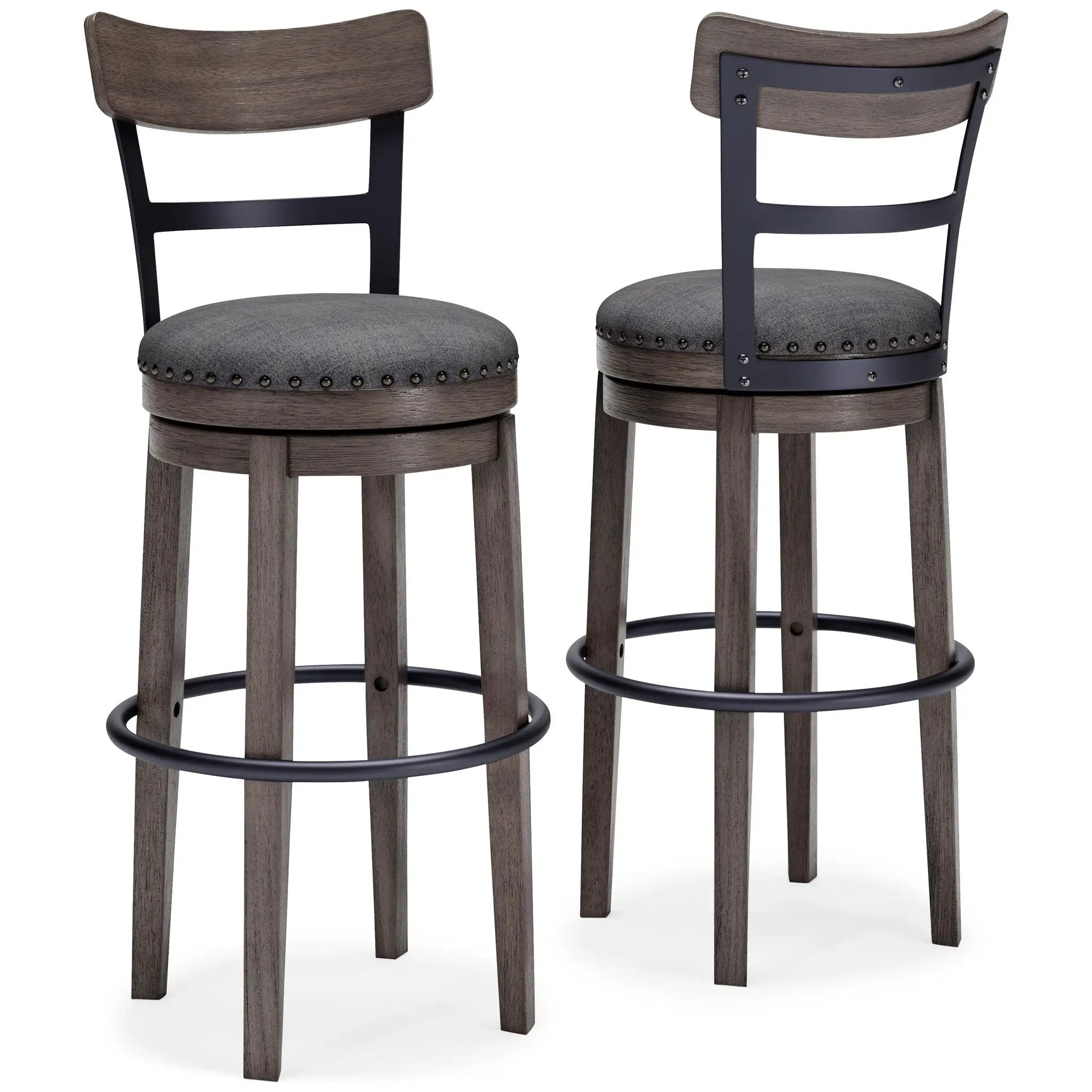 Caitbrook - Tall UPH Swivel Barstool - Gray by Unique Piece Furniture