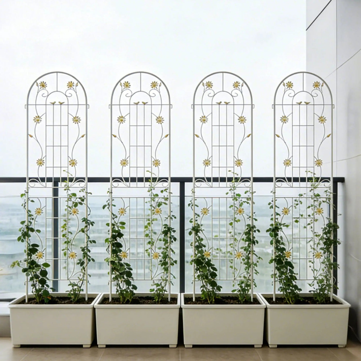 Metal Garden Trellis Rustproof Trellis For Climbing Plant Outdoor Flower Support by Unique Piece Furniture