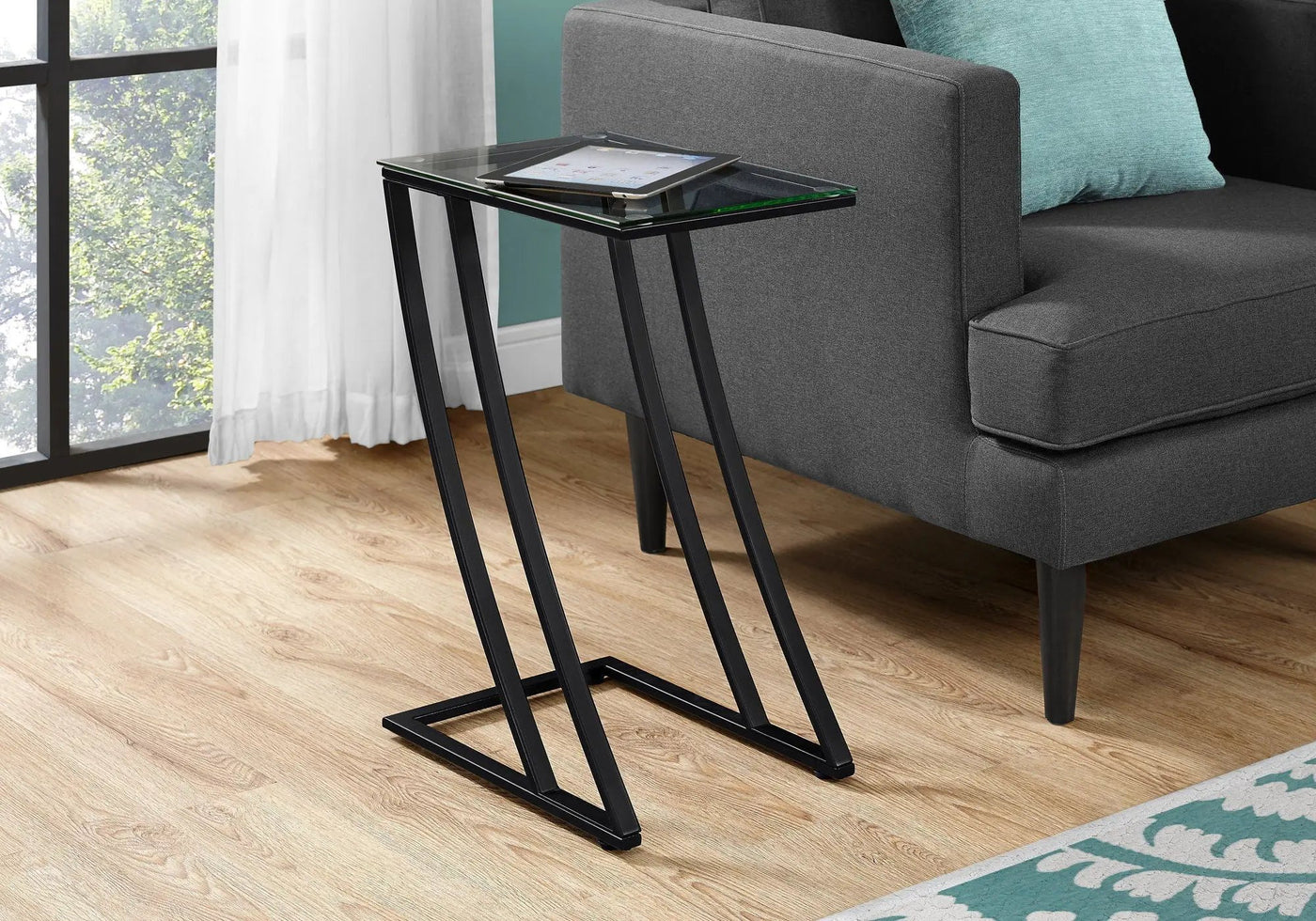 Accent Table C-Shaped with Sturdy Construction by HouseOfZazla