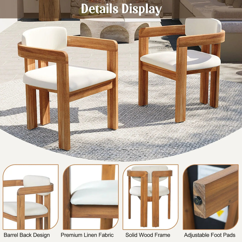 5-Piece Outdoor Acacia Wood Round Dining Set by HouseOfZazla