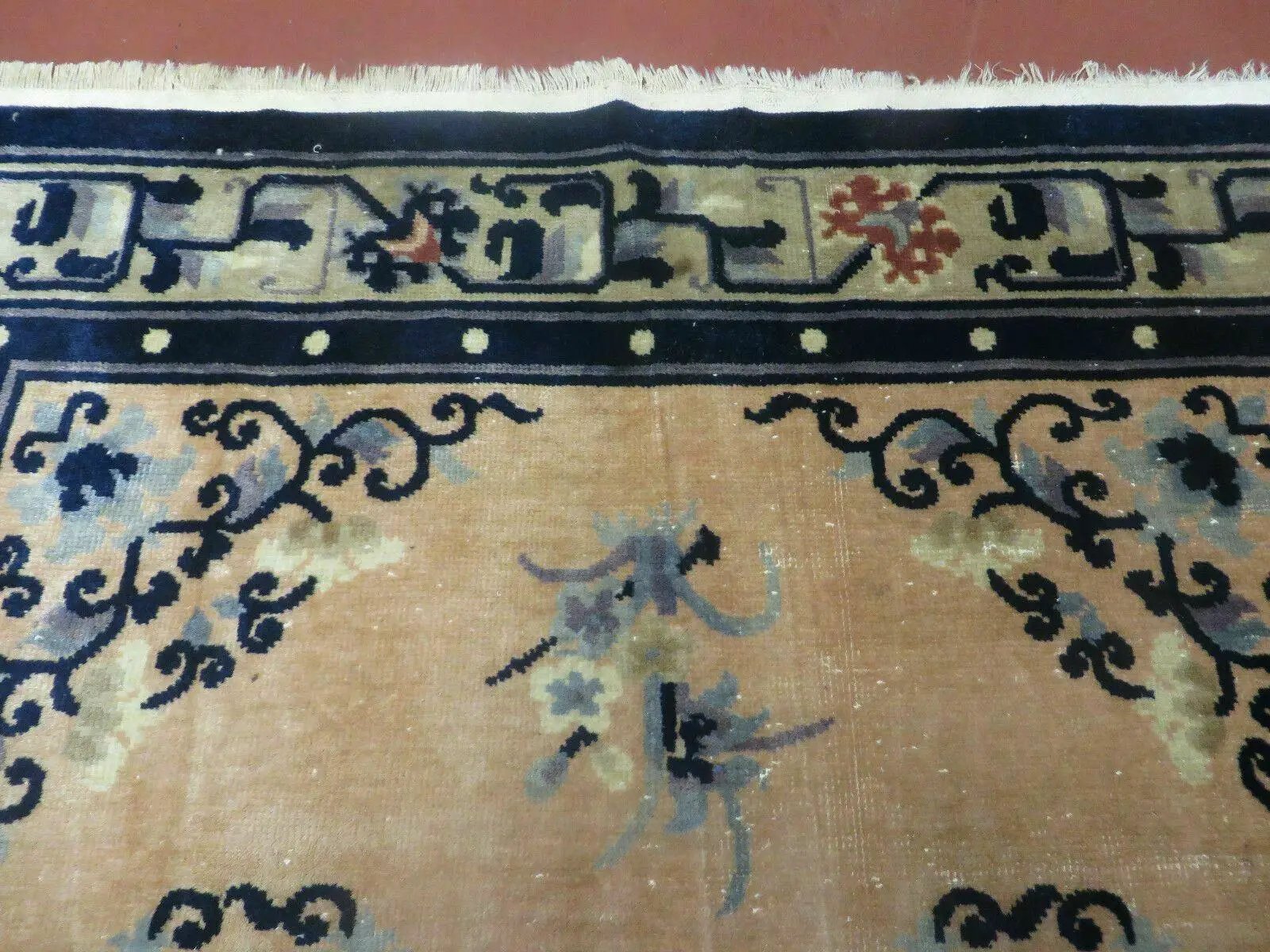 4' X 6' Antique Handmade Fine Knotted Peking Chinese Wool Rug Amiri Salmon by Jewel Rugs