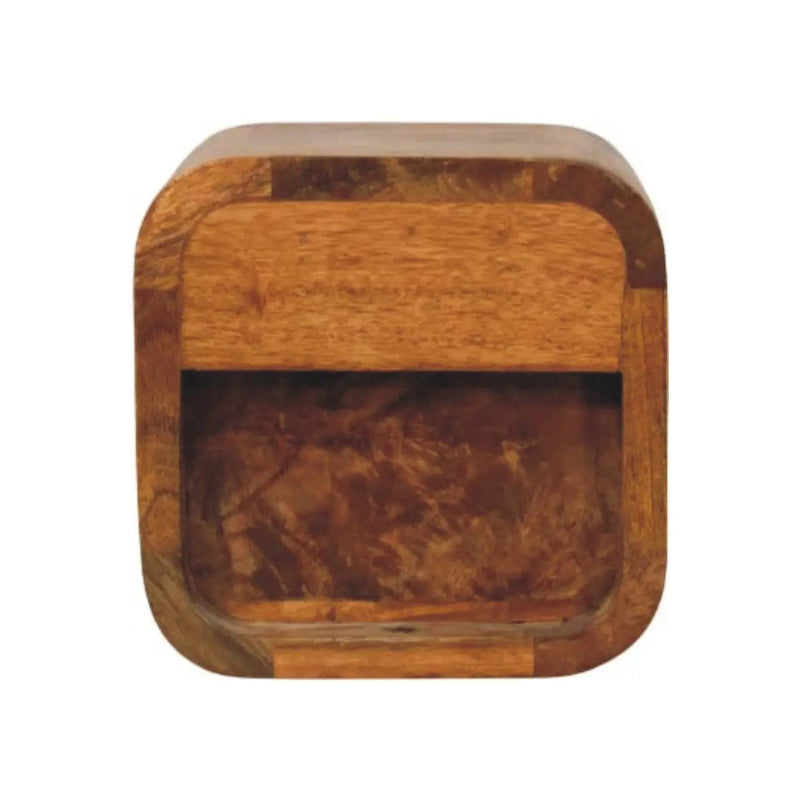 Solid Wood Curved Wall Mounted Bedside Table by HouseOfZazla