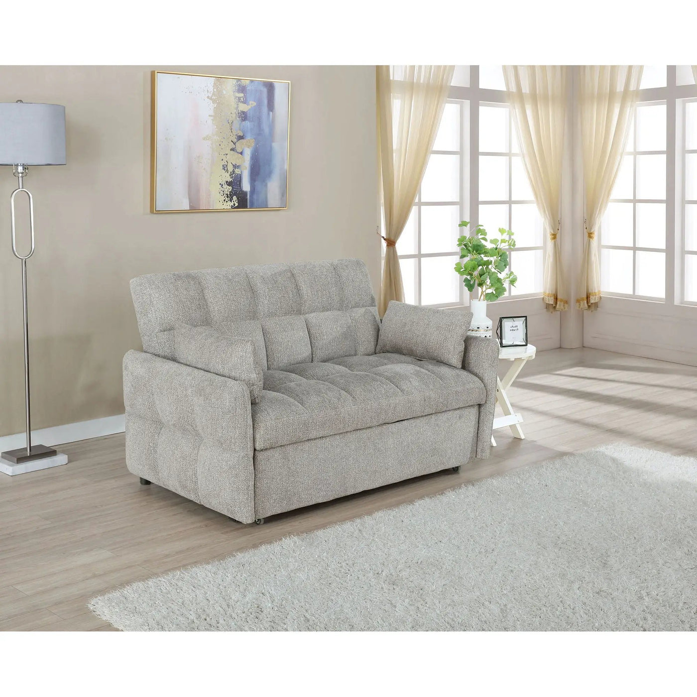 Alvara - Tufted Cushion Pull Out Sleeper Sofa Bed by HouseOfZazla