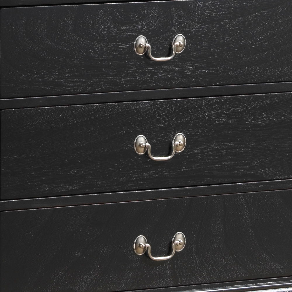 Traditional Storage Chest with Carved Bases and Dovetailed Drawers - Black or Dark Red, photo 5 of 12