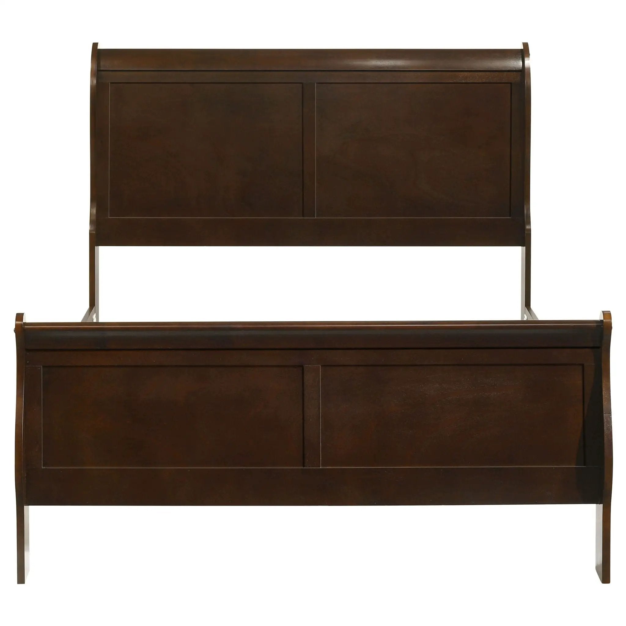 Louis Philippe Wood Full Sleigh Bed Cappuccino by Unique Piece Furniture