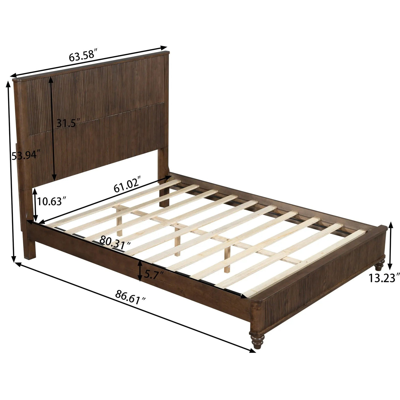 Platform Bed Frame With Tall Headboard by HouseOfZazla