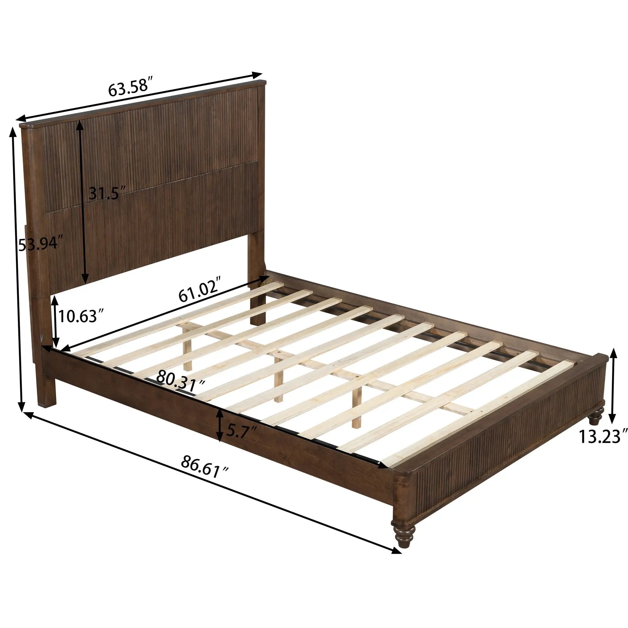 Platform Bed Frame With Tall Headboard by HouseOfZazla
