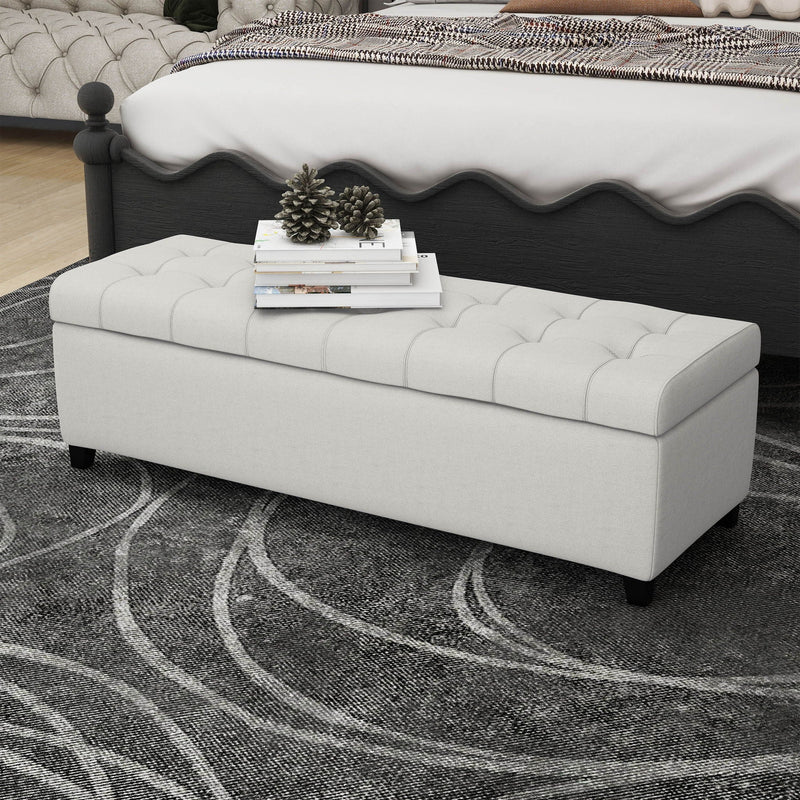 Upholstered Storage Ottoman Bench, Foot Rest For Bedroom by HouseOfZazla