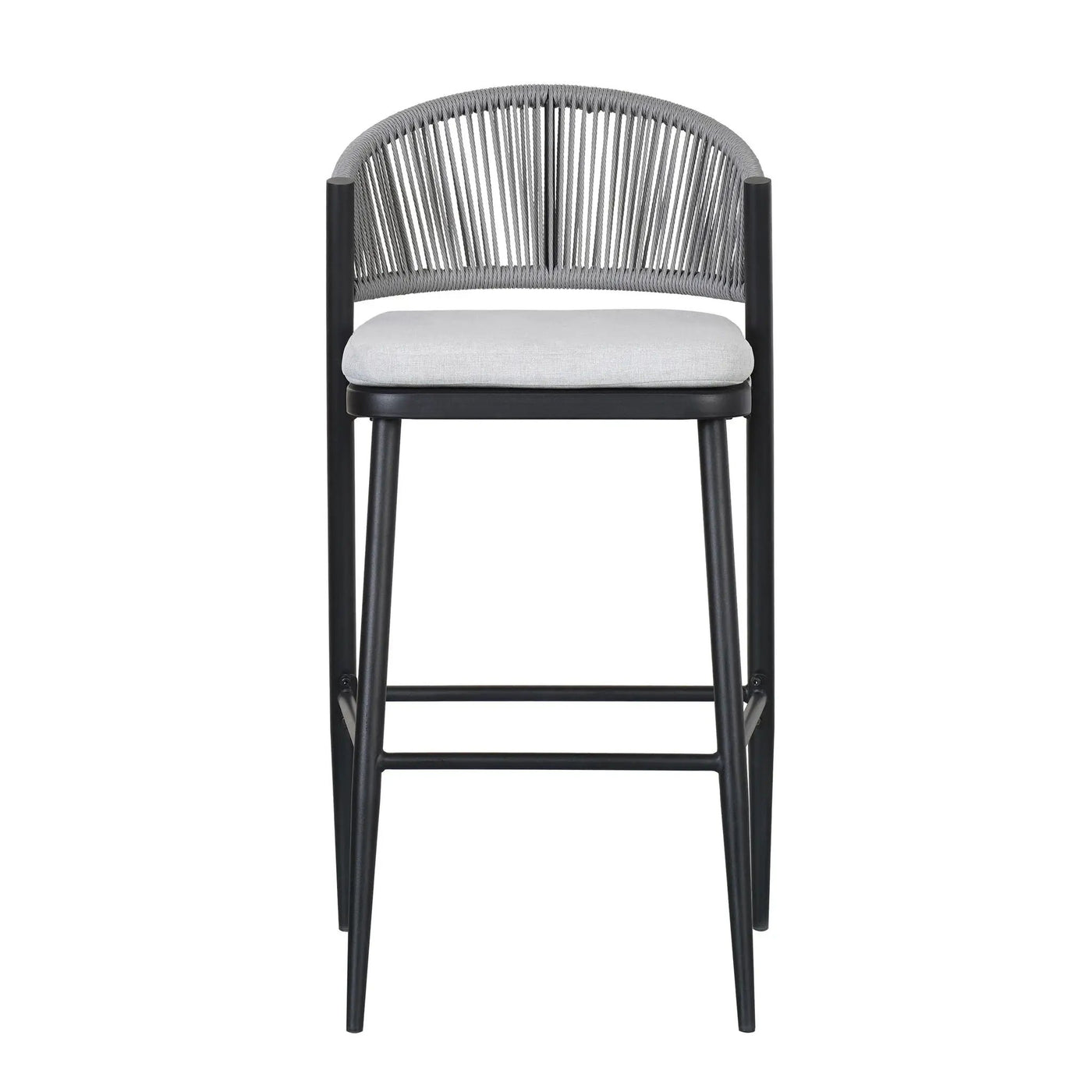 Outdoor Bar Height Metal Frame Counter Stools with Scallop-Shaped Backrest & Water-Resistant Cushions by HouseOfZazla