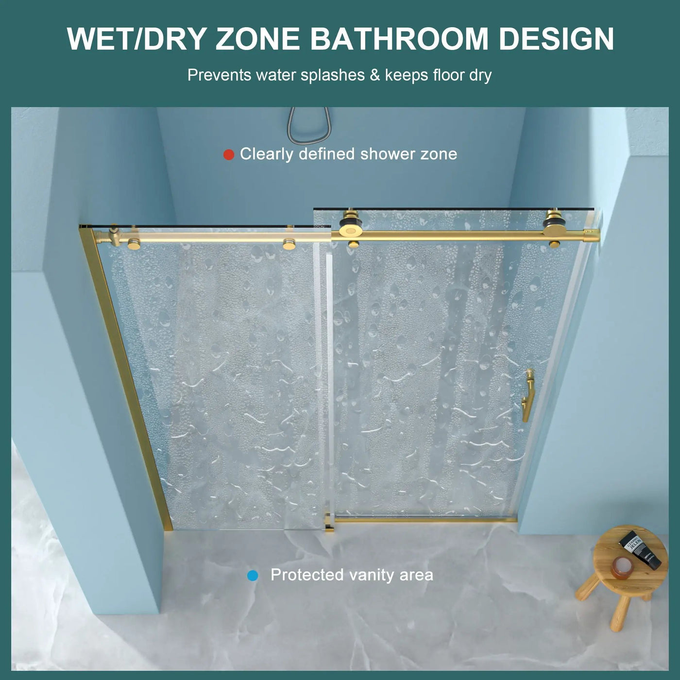 Single Sliding Bypass Shower Door Enclosure With Tempered Glass by HouseOfZazla