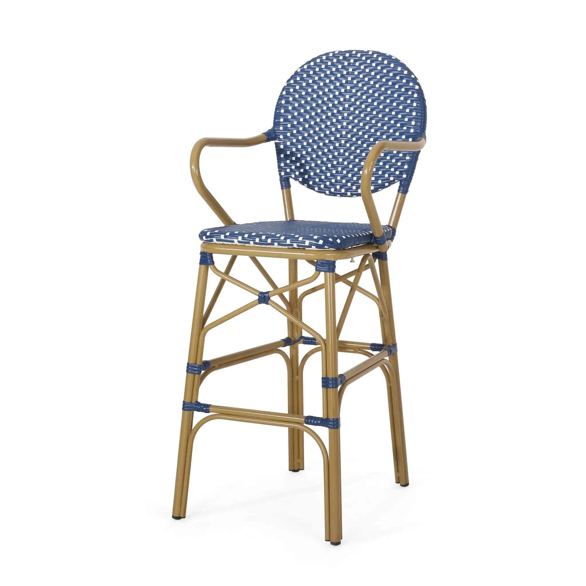 Outdoor Wicker And Aluminum French Barstools (Set of 2) by HouseOfZazla