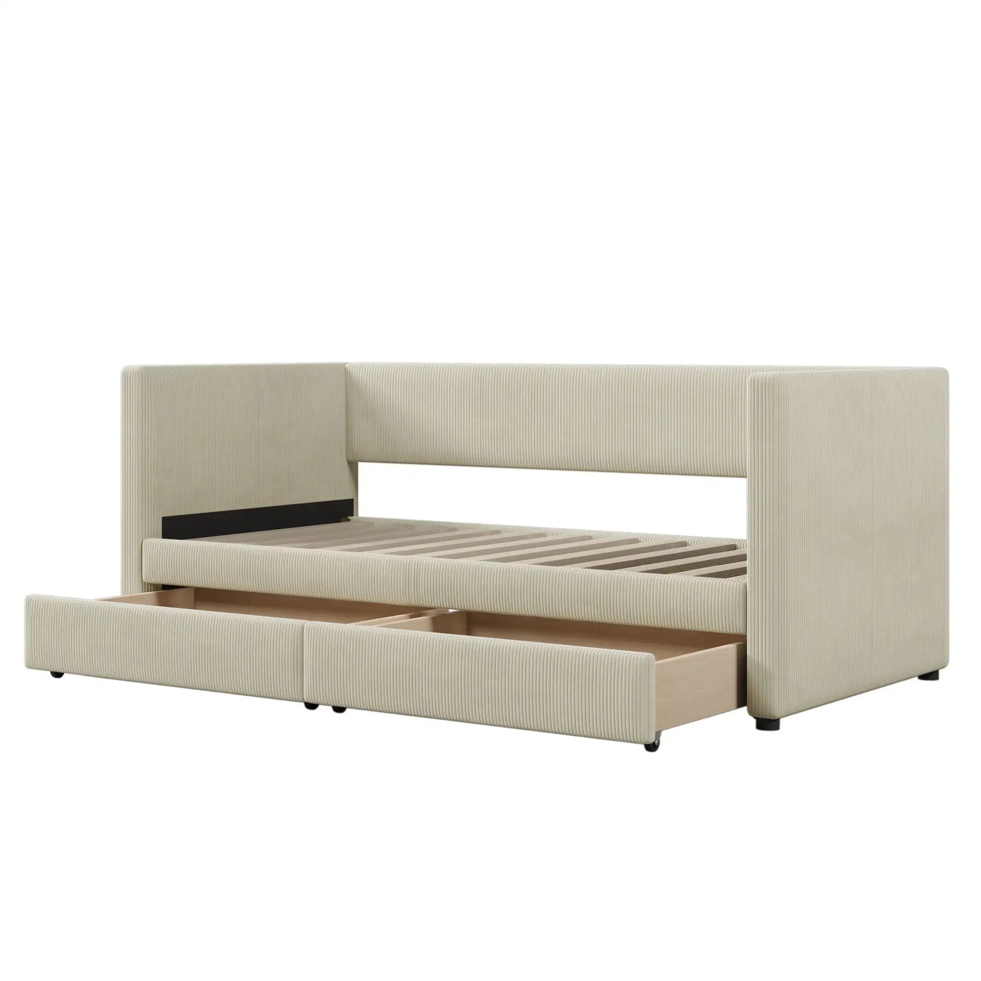 Daybed With Two Drawers And Wood Slat by HouseOfZazla