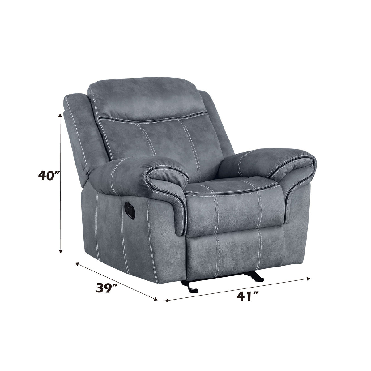 Two Tone Glider Recliner Chair with Smooth Motion - Dark Gray or Dark Brown, photo 3 of 8