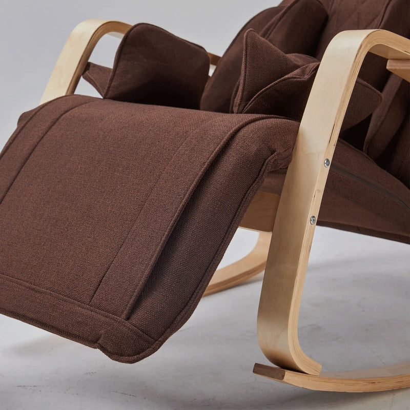 Full Massage Function Air Pressure Comfortable Relax Rocking Chair, Lounge Chair Relax Chair With Cushion - Brown by HouseOfZazla