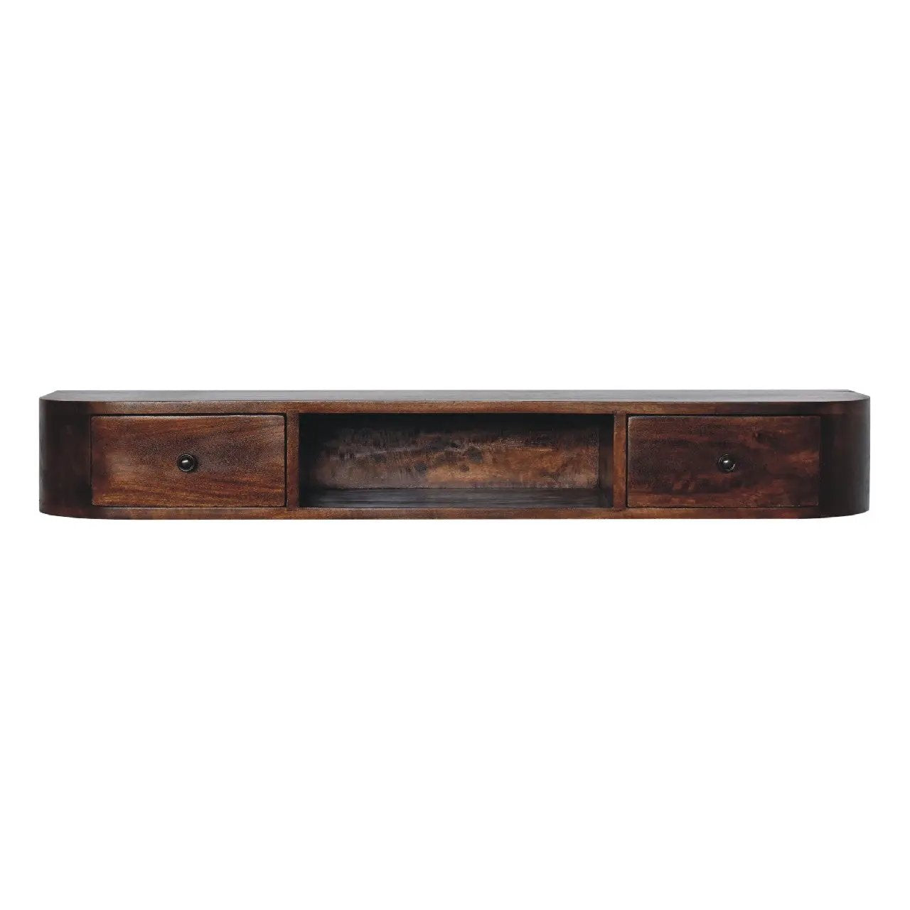 Solid Wood Lunar 2-Drawer Floating Console, 1 Open-slot by HouseOfZazla