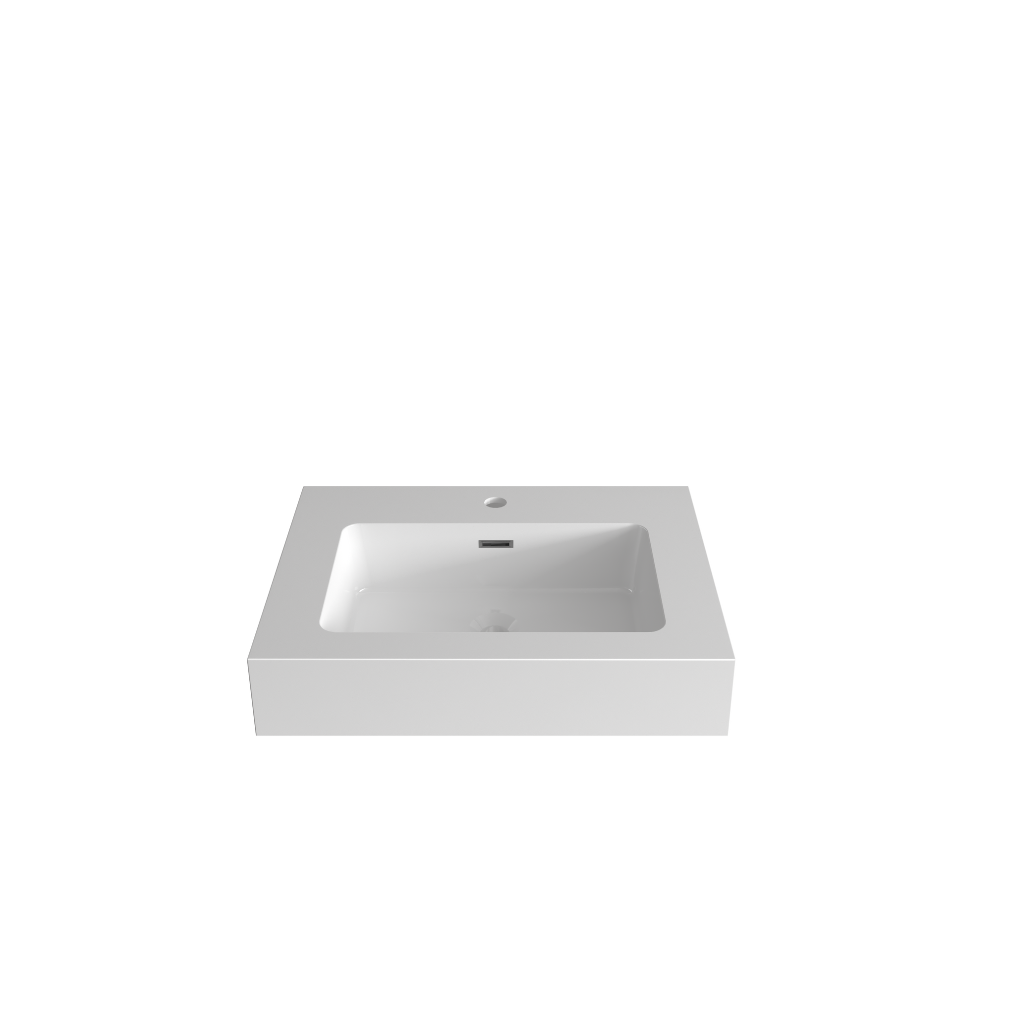 Glossy White Integrated Solid Surface Basin Without Drain & Faucet by HouseOfZazla