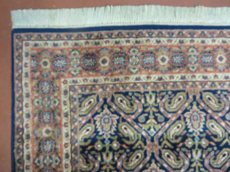 4' X 6' Vintage Fine Handmade India Floral Oriental Wool Rug Carpet Blue Red by Jewel Rugs
