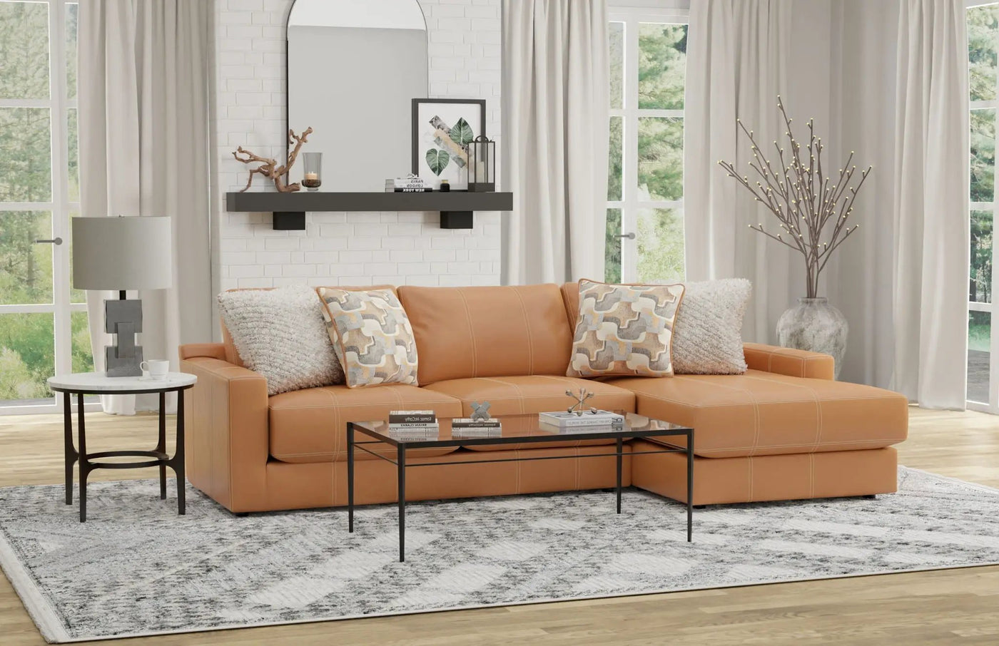 Minori - Italian Leather Sectional by Unique Piece Furniture