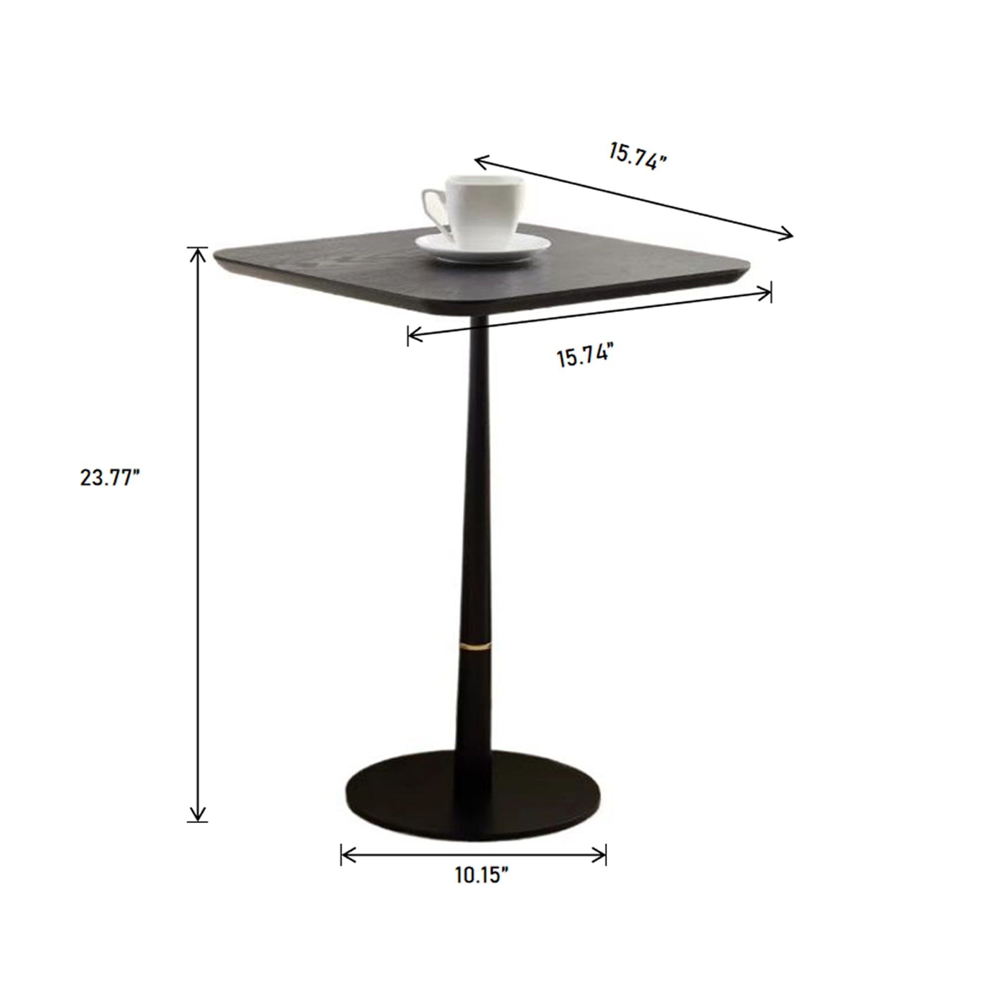 Modern Square Coffee Table And Computer Desk - Black / Gold by HouseOfZazla