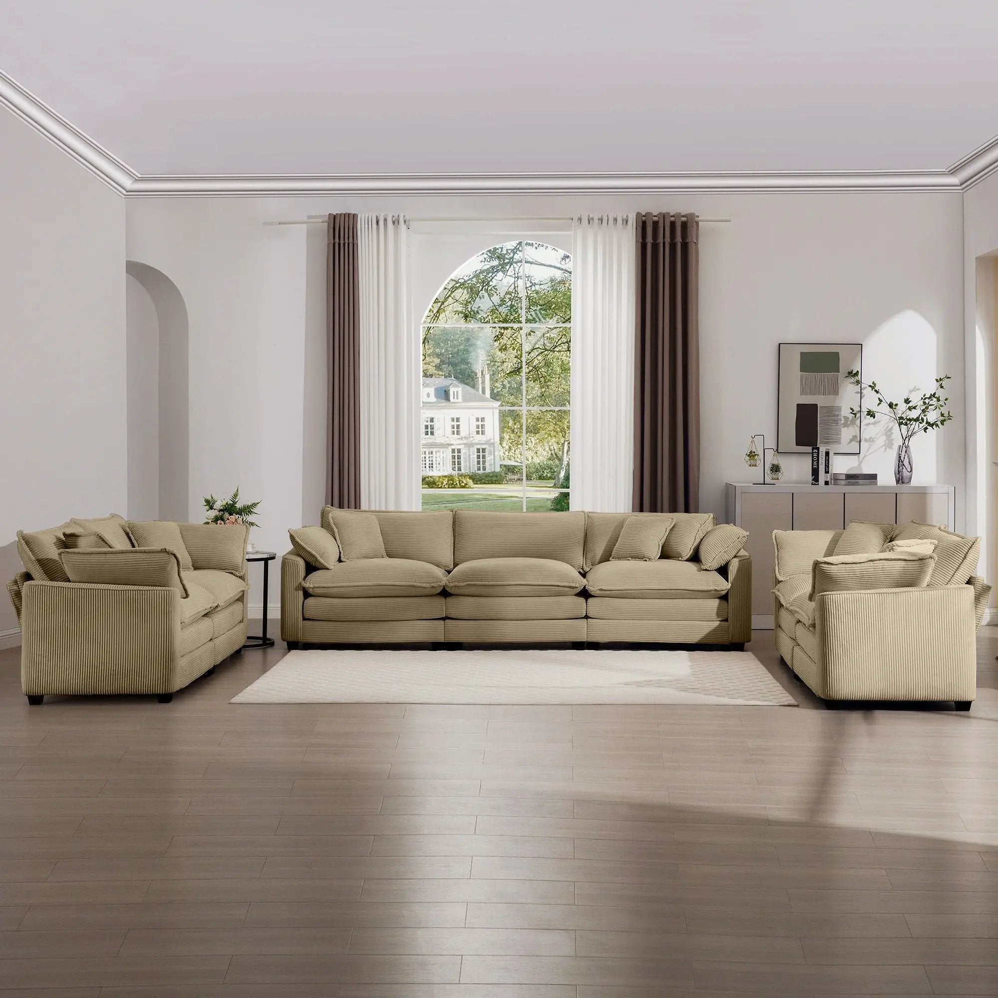Elegant Oversized Sectional Sofa Set With Deep Seats And Flexible Layout by HouseOfZazla