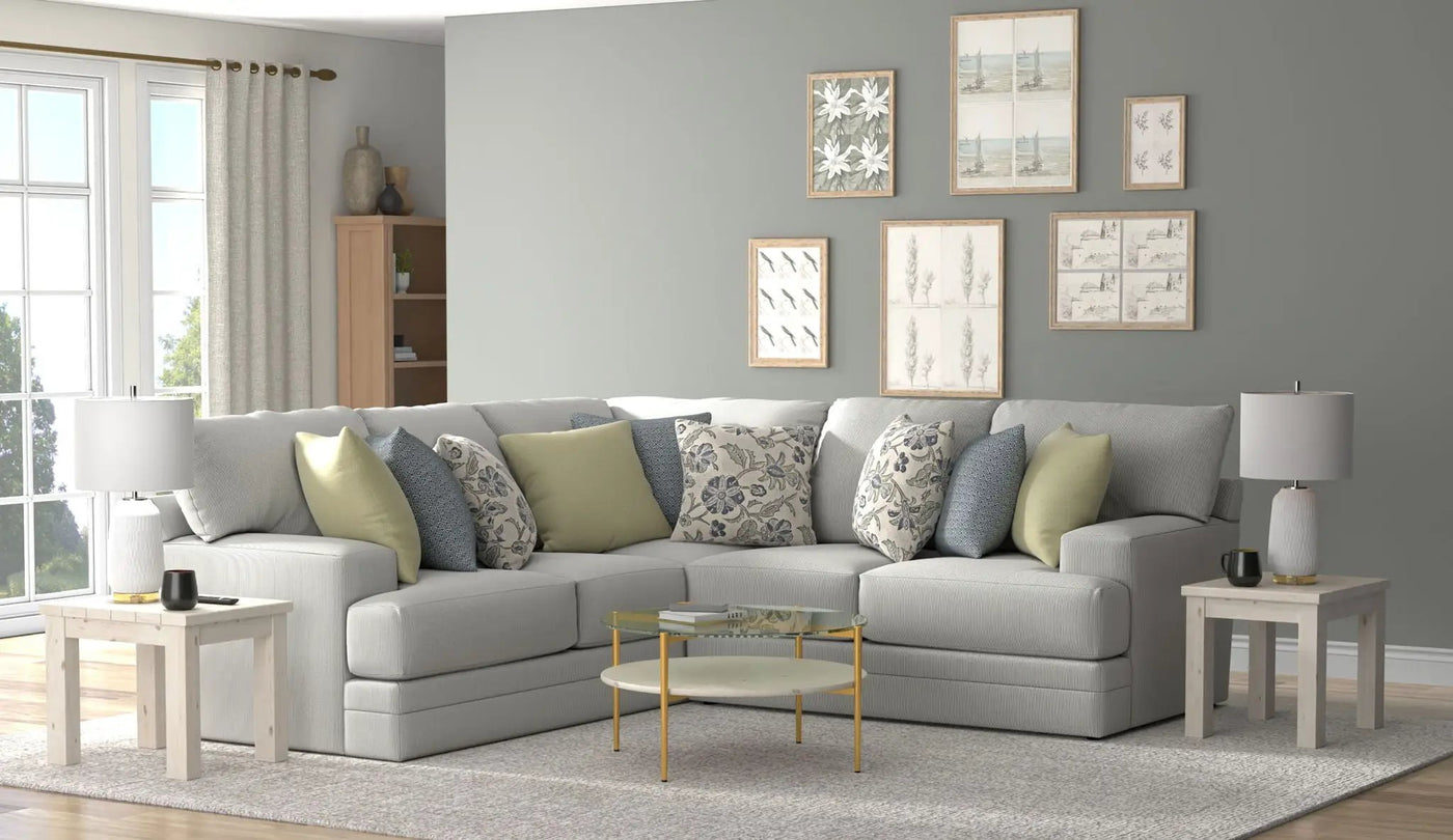 Stockbridge - Sectional With Comfort Coil Seating And 9 Accent Pillows Included by Unique Piece Furniture