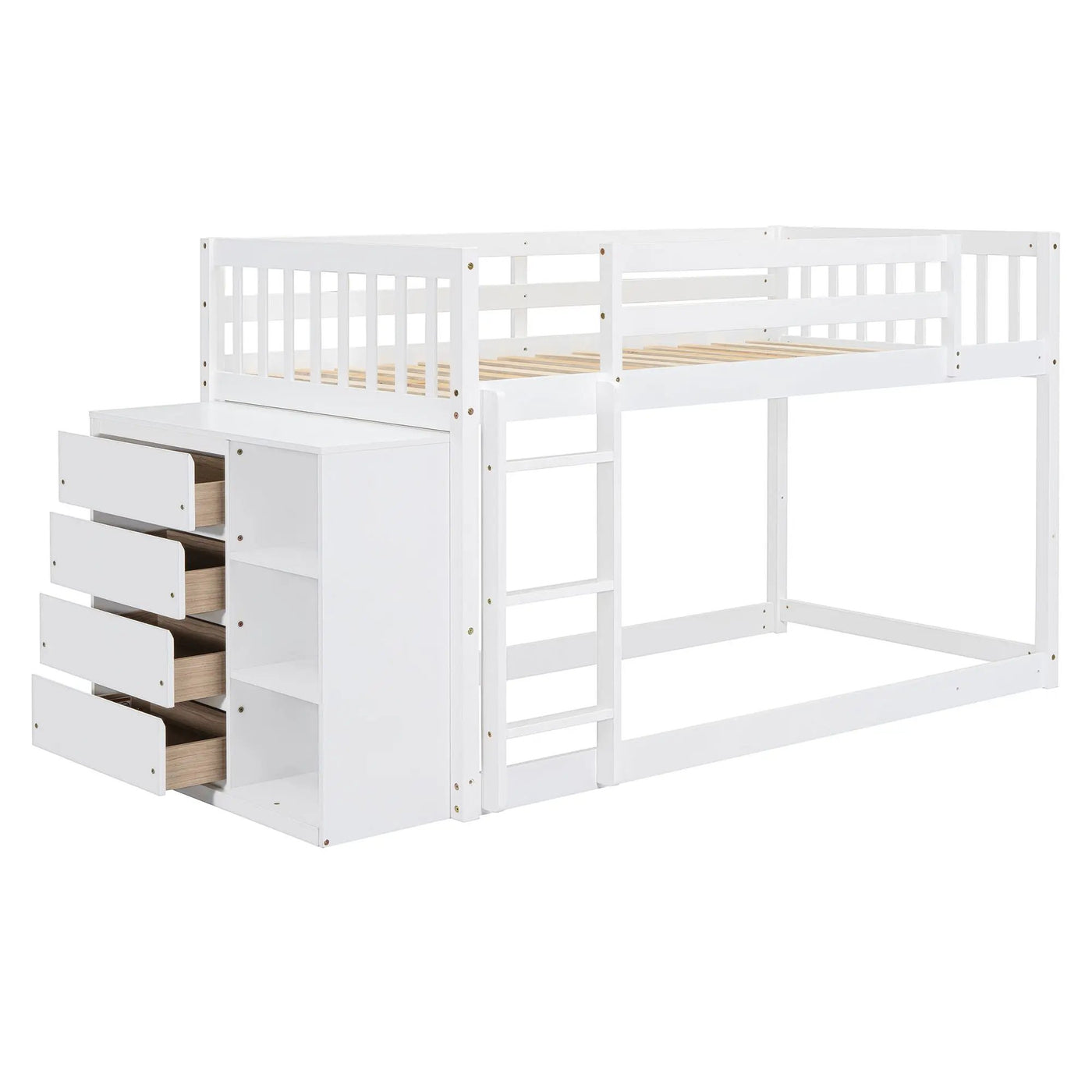 Bunk Bed With 4 Drawers and 3 Shelves by HouseOfZazla