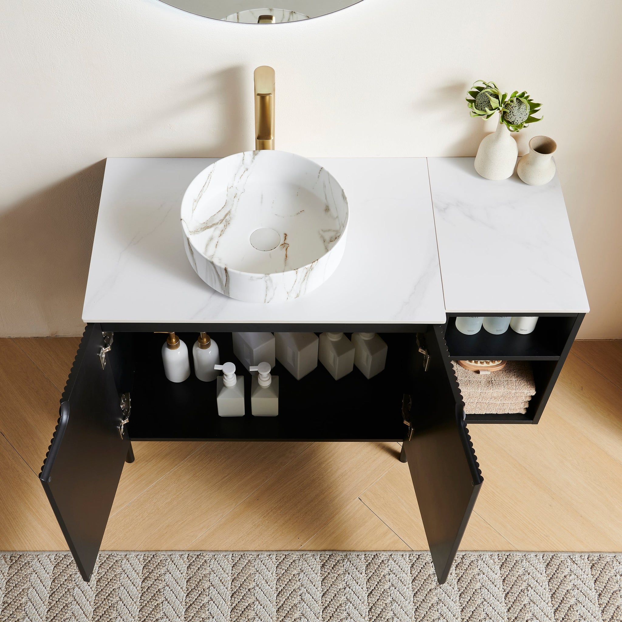 Turio 42" Bathroom Freestanding and Wall Mounted Storage Cabinet by HouseOfZazla