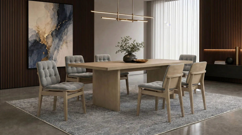 Decker 7-piece 82-inch Rectangular Dining Set Grey and Natural Oak by Unique Piece Furniture